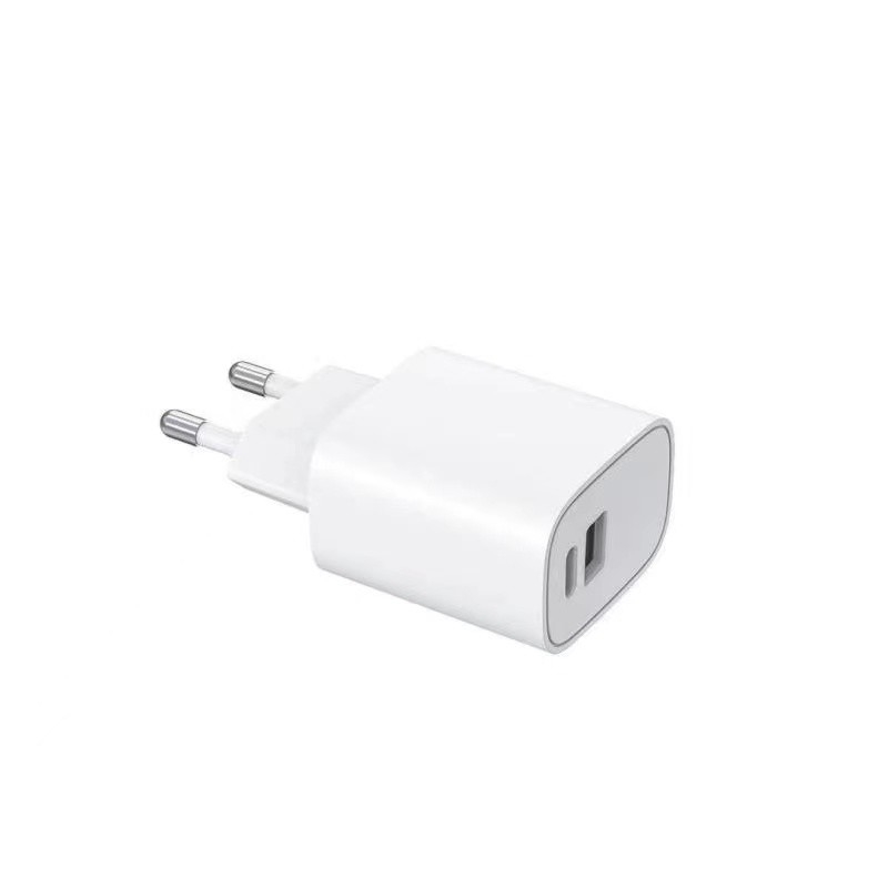 5V 3A 20W PD Power Adapter Dual UL USB C Dan USB A Adaptor FCC CE UKCA Disetujui